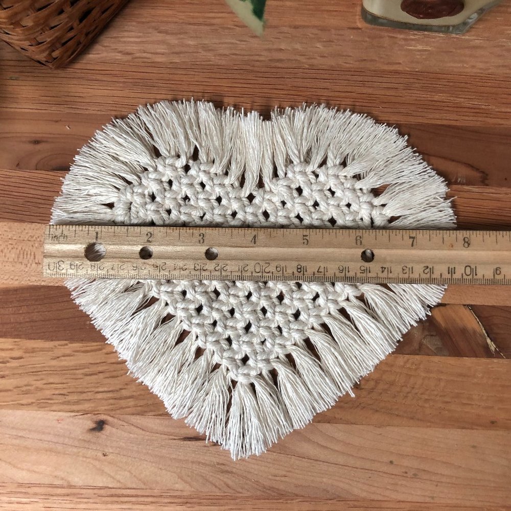 Handmade Boho 100% Cotton Macramé coasters - OFF WHITE. - Picture 10 of 11